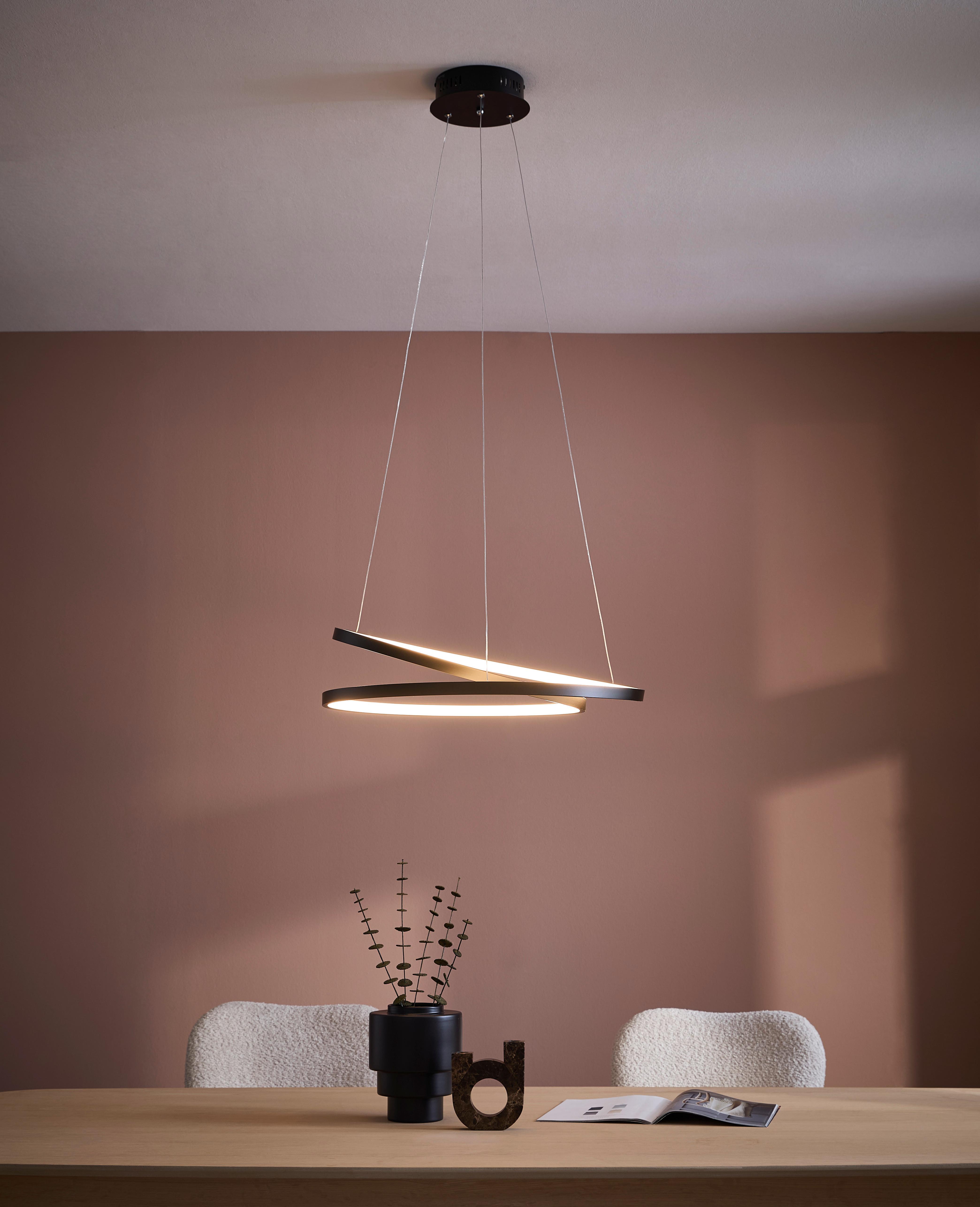 LED-Hängeleuchte Roman H: 120 cm 1-Flammig dimmbar - Schwarz, Design, Kunststoff/Metall (60/60/100cm) - Paul Neuhaus