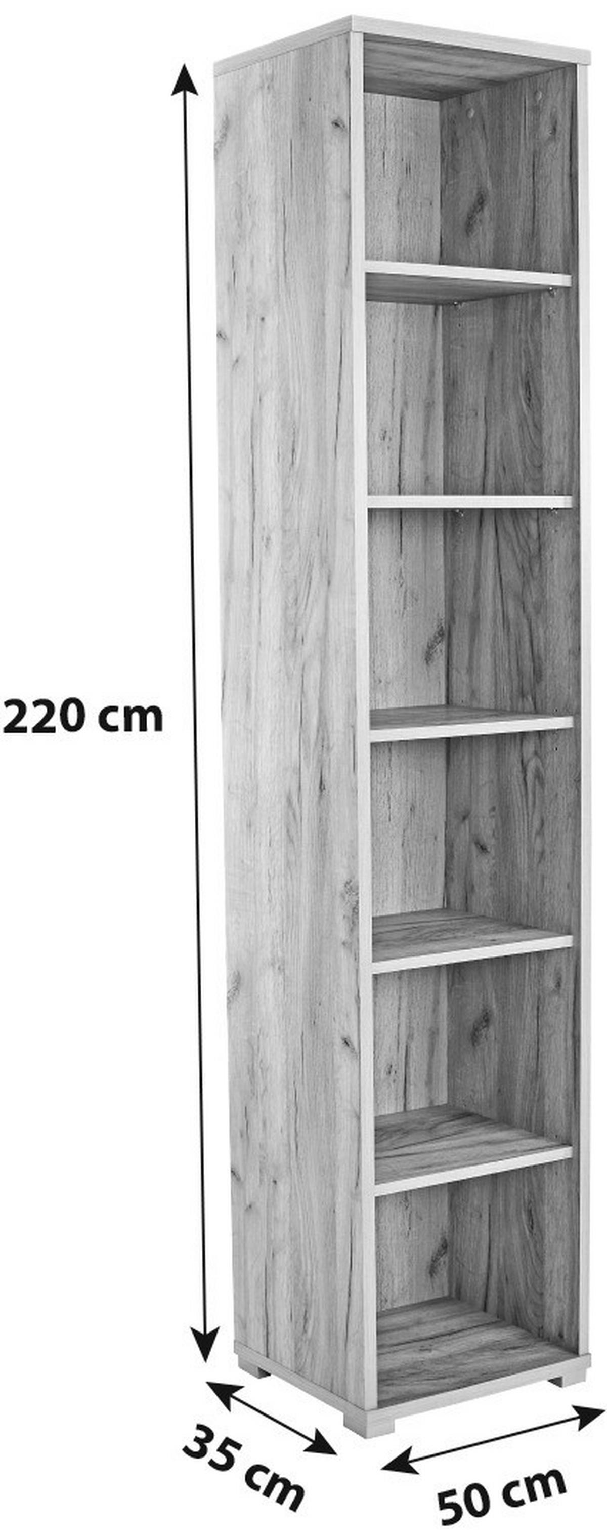 Regál na dokumenty PROFI - barvy dubu/barvy chromu, Moderní, kompozitní dřevo/plast (50/220/35cm) - Ondega