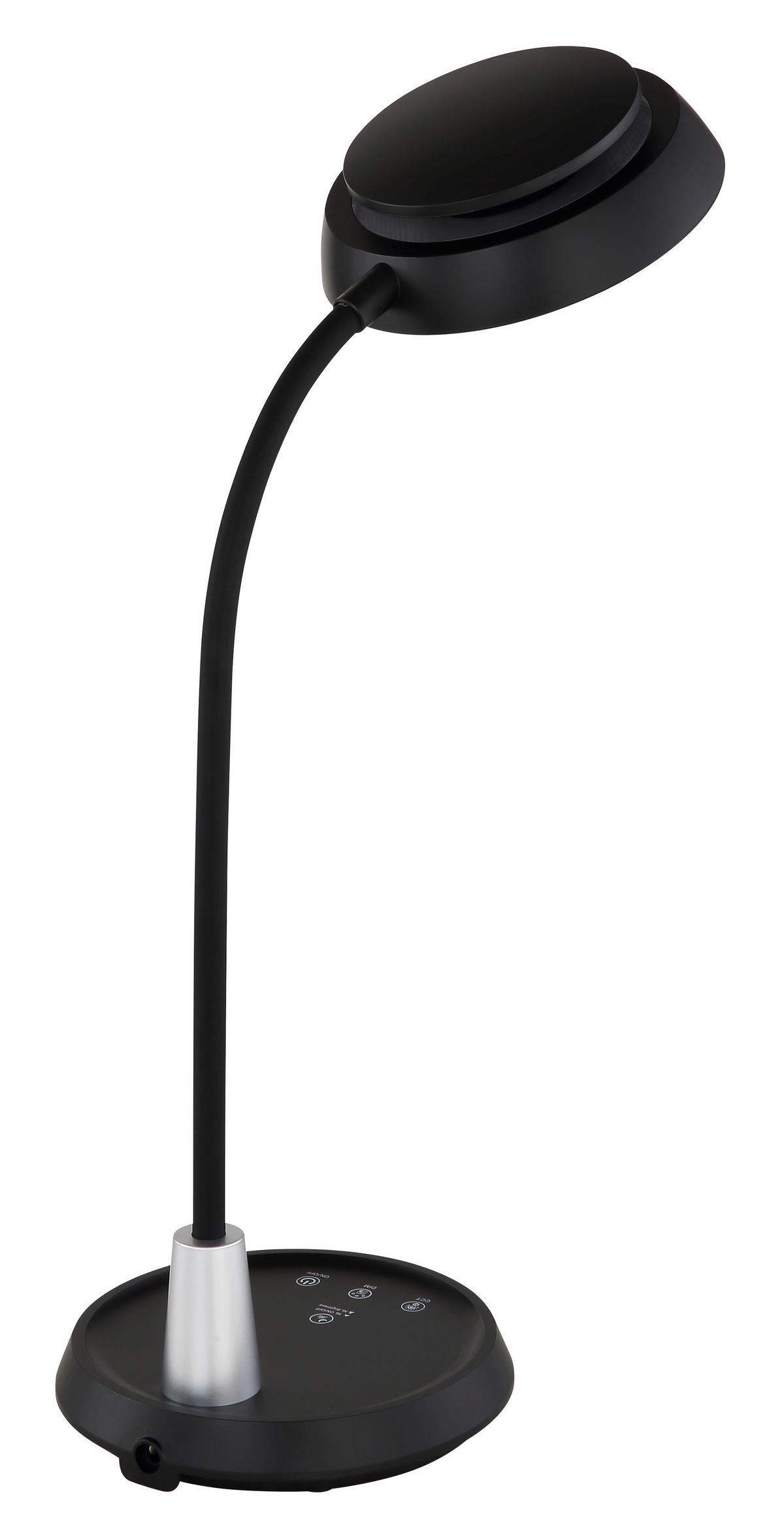 Led-tischleuchte Memory-Funktion - Silberfarben/Schwarz, Design, Kunststoff (30,6/17,2/44,8cm) - Globo