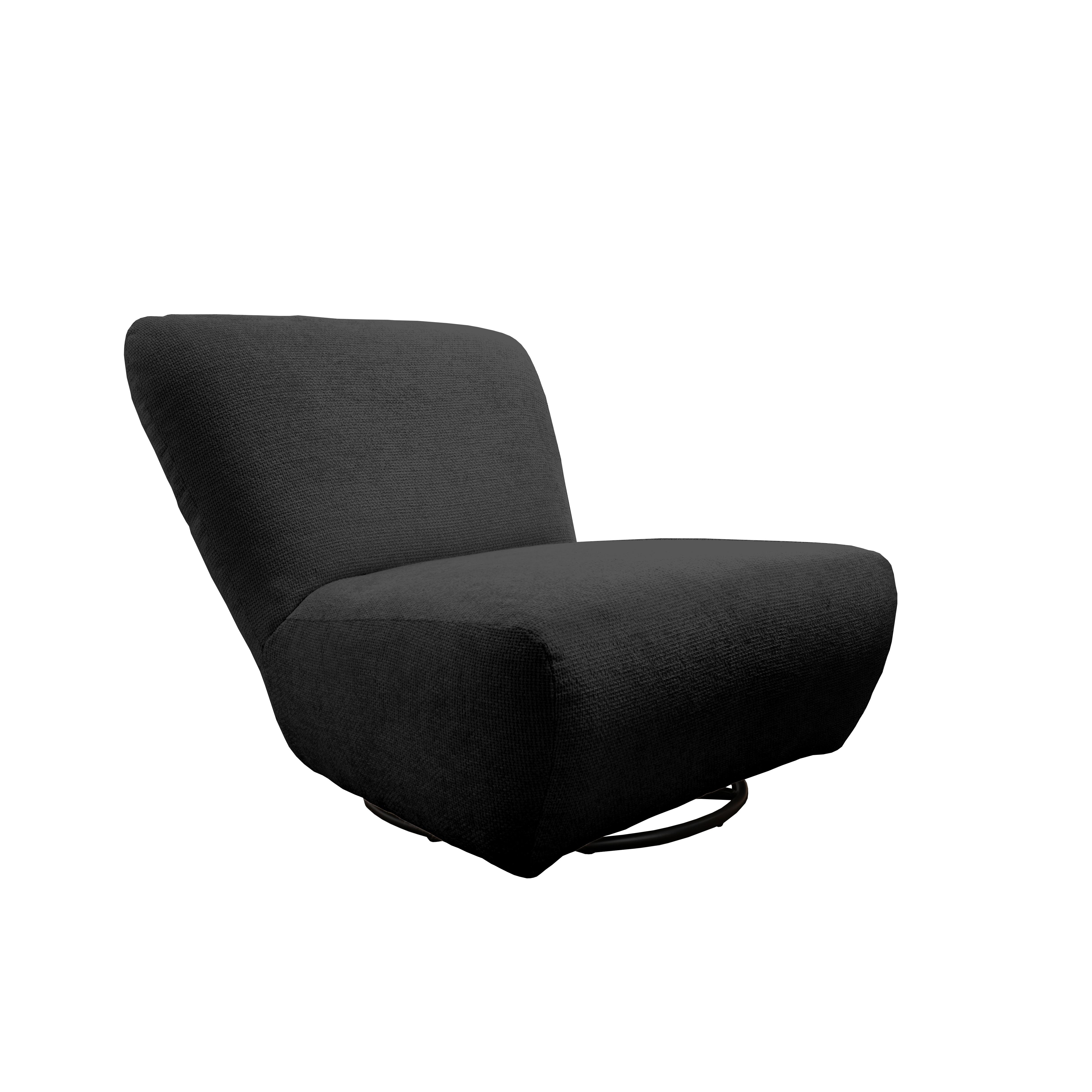 XXL-Sessel Cremallo Schwarz Wippfunktion, drehbar, B: 95cm - Schwarz, Trend, Textil (95/77/94cm) - Livetastic