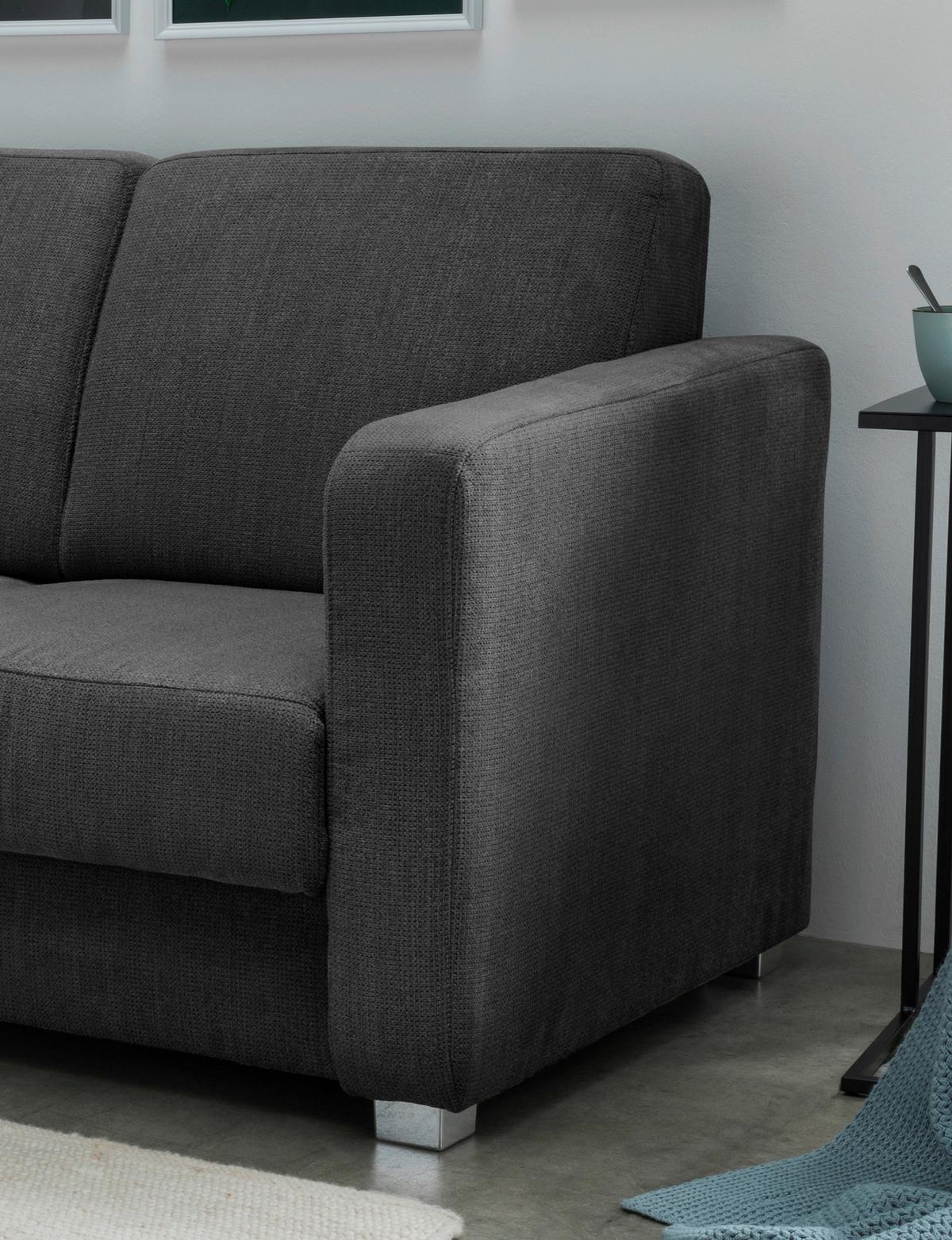 Schlafsofa Mia, Anthrazit B: 159 Cm - Chromfarben/Anthrazit, Basics, Textil (159/88/87cm) - Livetastic