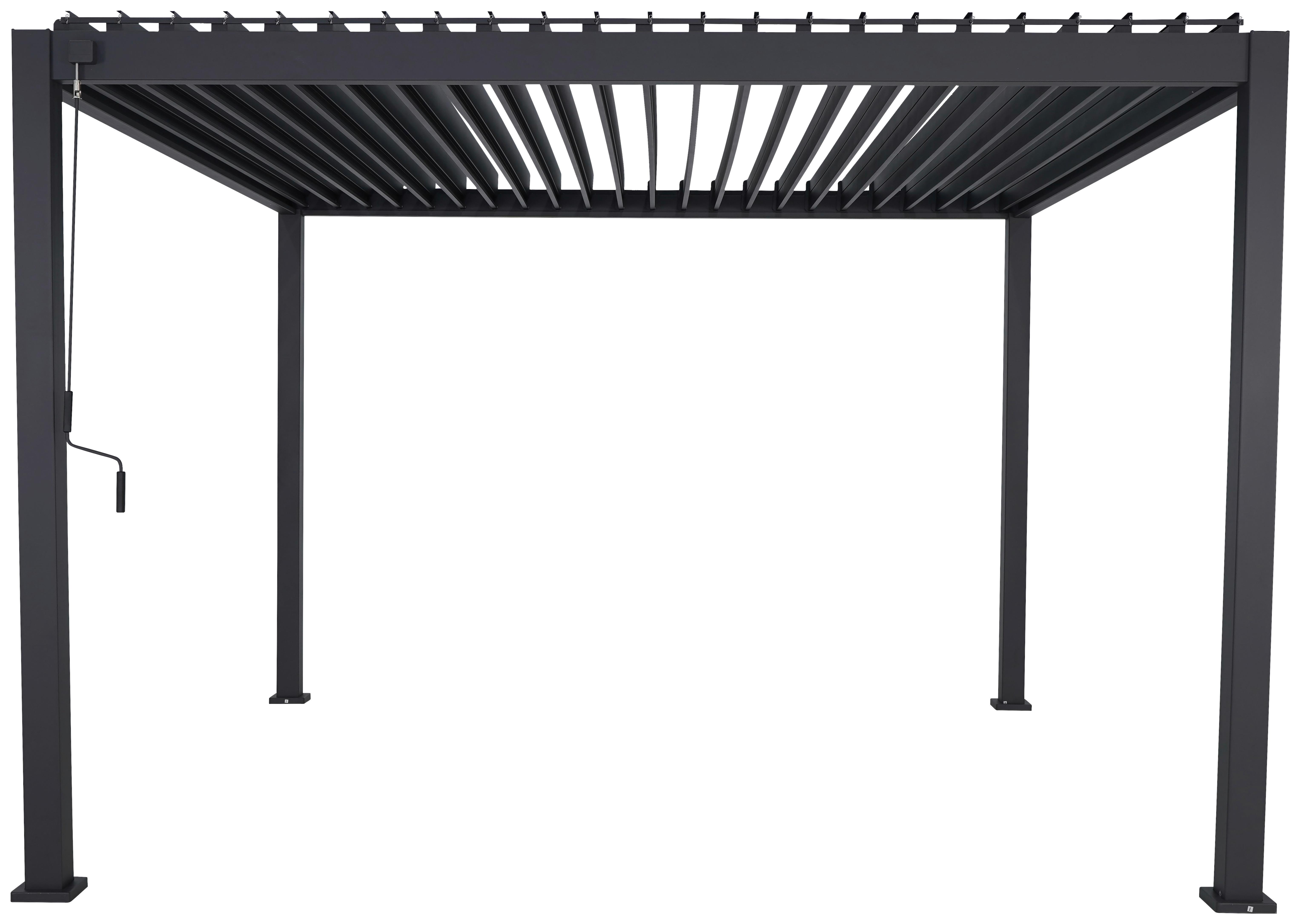 Pergola Deluxe 360x360cm Anthrazit - Anthrazit, MODERN, Metall (360/250/360cm) - Gardenson
