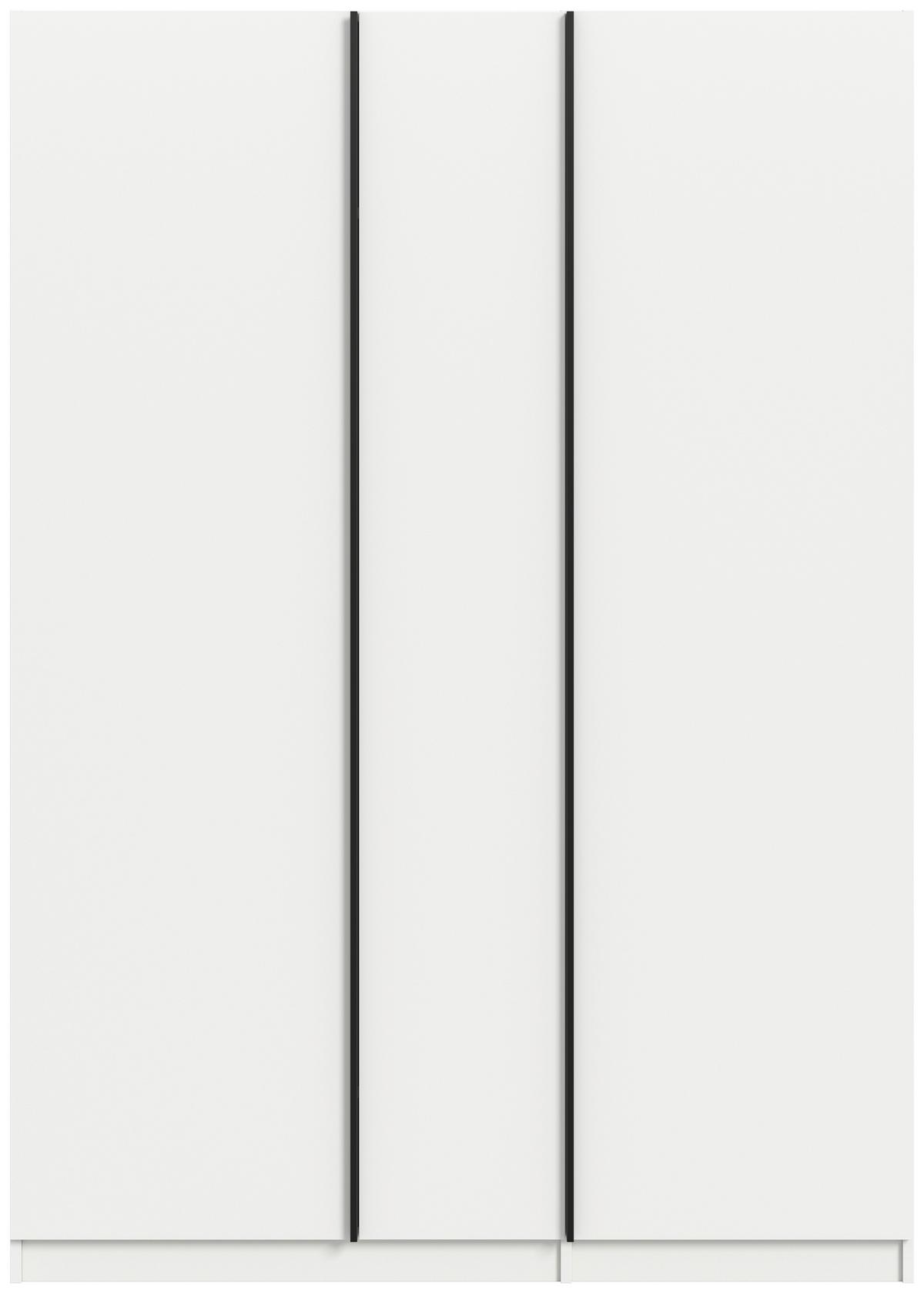 DREHTÜRENSCHRANK Oakland, Weiß B: 130 cm - Weiß, MODERN, Holzwerkstoff (130/183/53cm) - MID.YOU