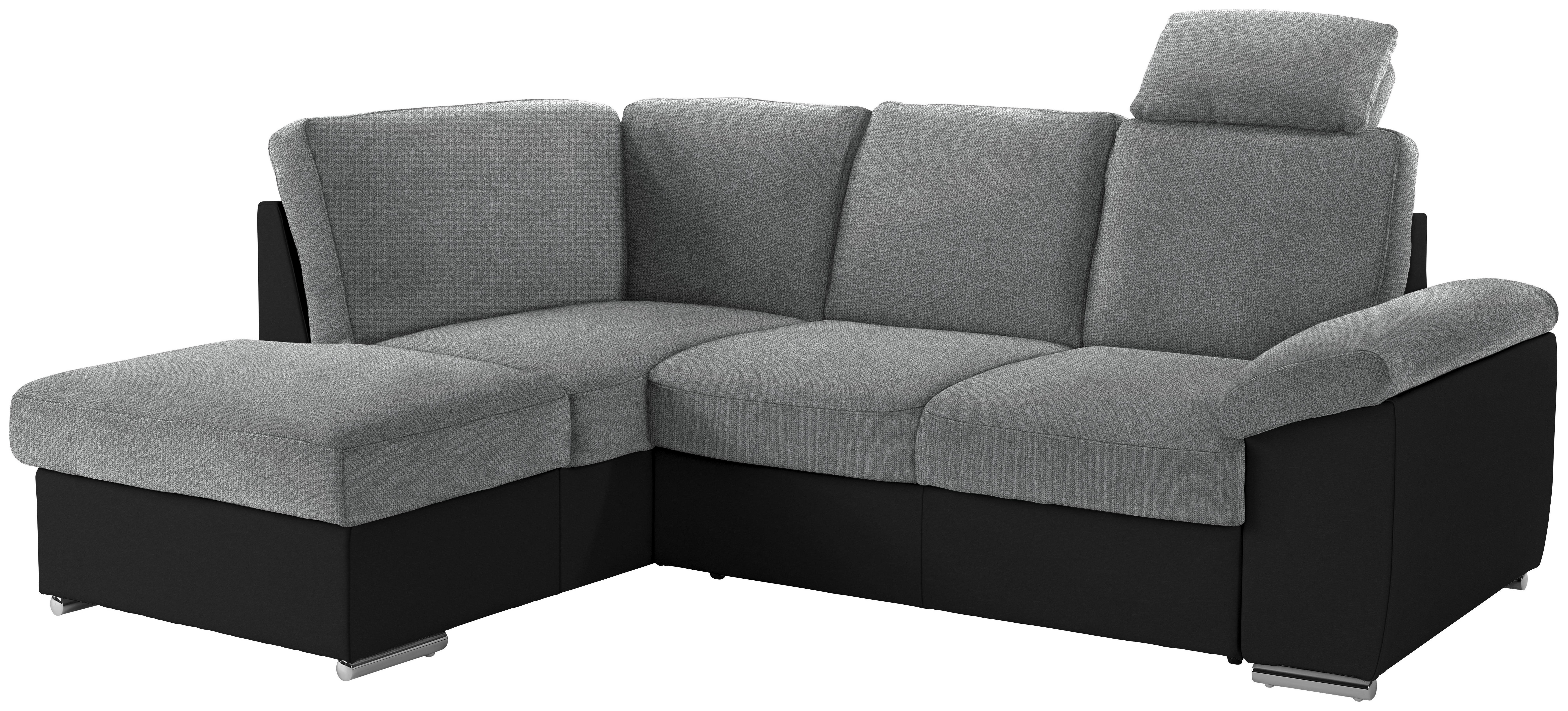 Wohnlandschaft In L-Form Space 168x250 cm - Chromfarben/Hellgrau, KONVENTIONELL, Holzwerkstoff (168/250cm) - Ombra