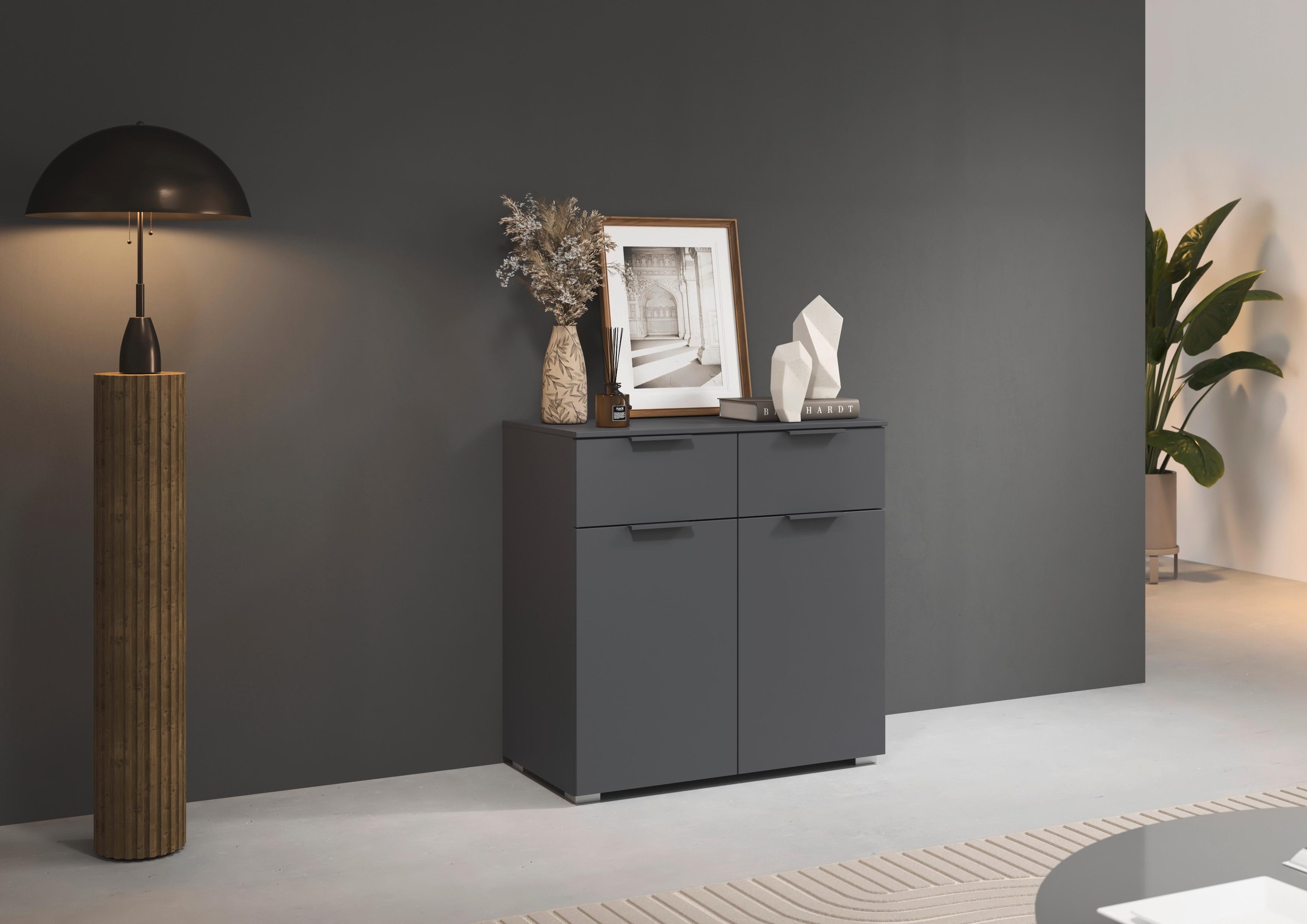 Kommode Alabama, Grau B: 80 Cm - Alufarben/Grau, MODERN, Holzwerkstoff (80/81/42cm) - Rauch Möbel