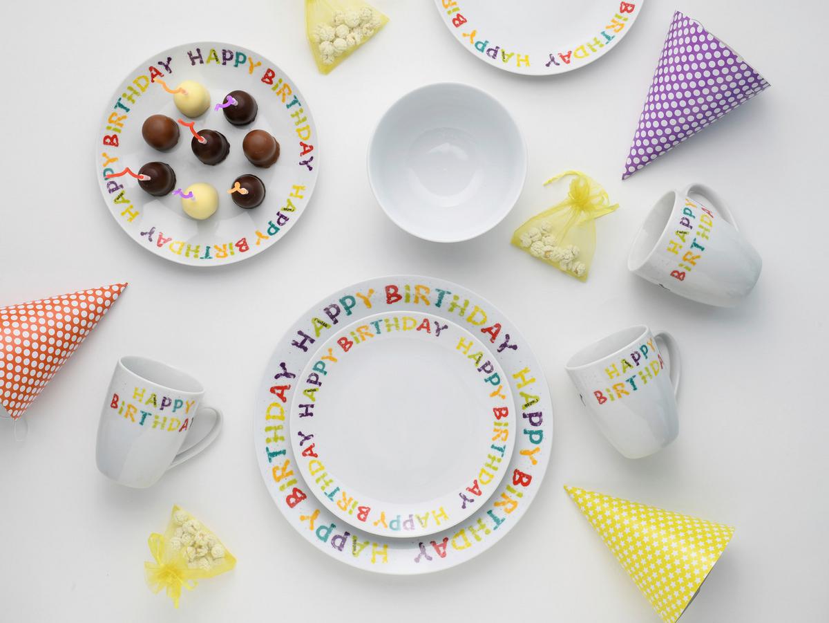 Kombiservice Happy Birthday Multicolor - Multicolor, Basics, Keramik - Creatable