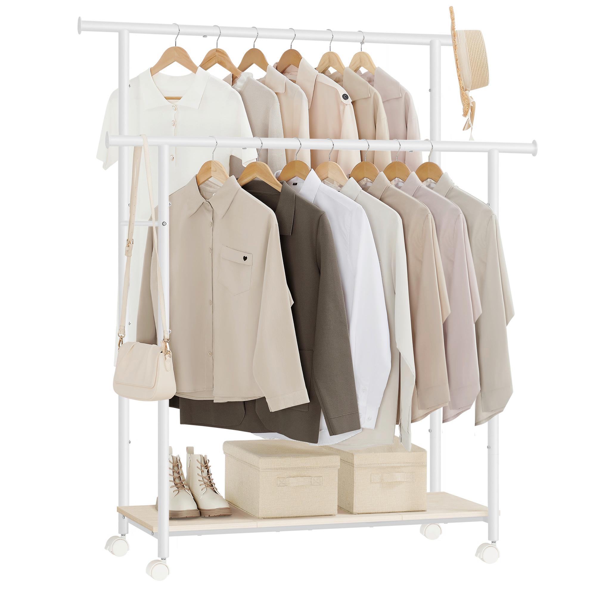 Kleiderwagen Naturfarben/weiß B: 98,5 Cm - Naturfarben/Weiß, Basics, Holzwerkstoff/Kunststoff (98,5/156,8/39,6cm)