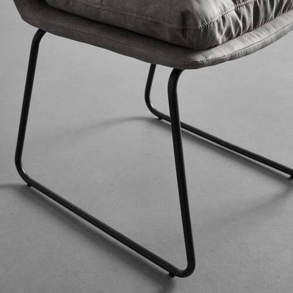 Jídelní židle KONA šedá - šedá/černá, Moderní, kov/dřevo (48/90/65cm) - P & B