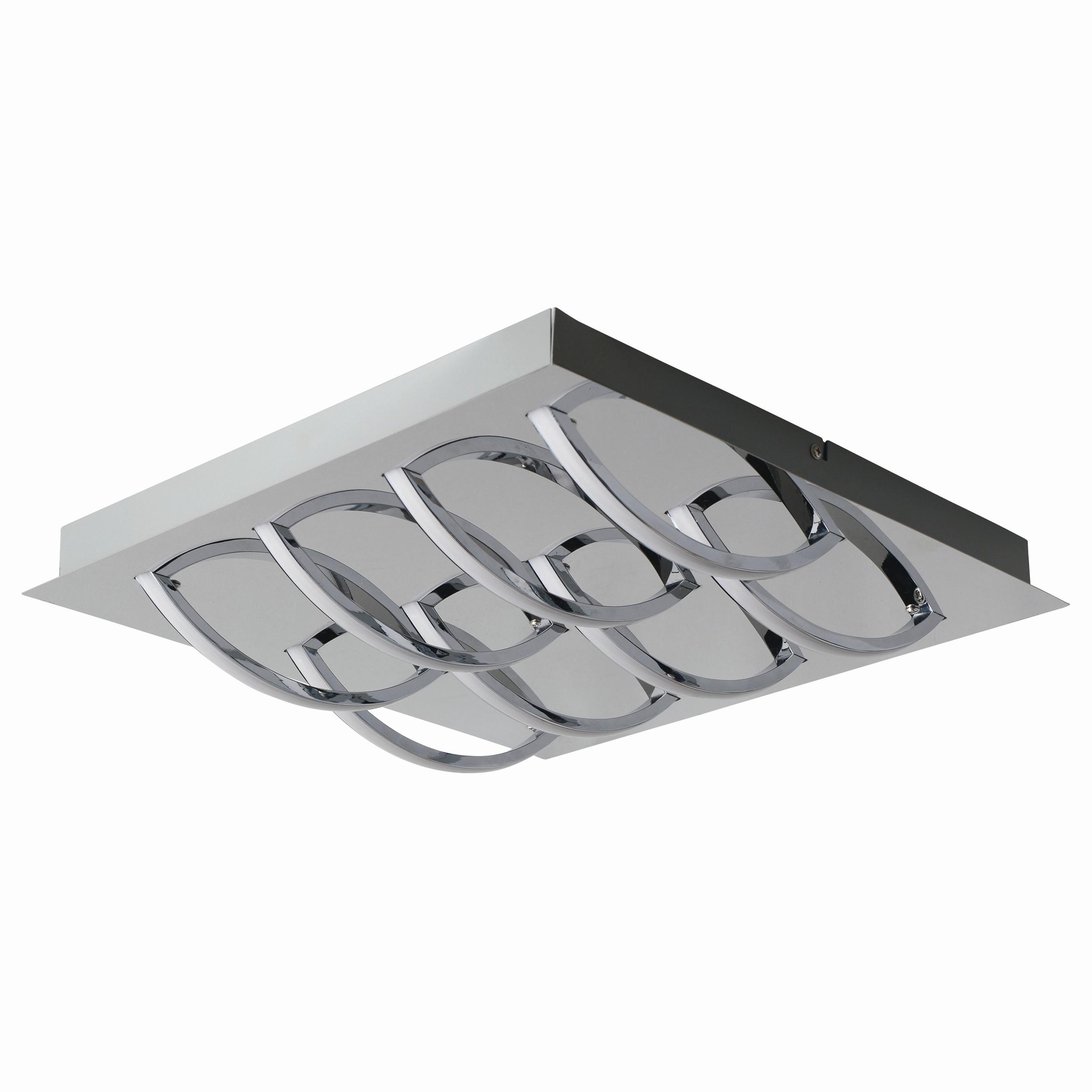 LED-Deckenleuchte Mancheste L: 41 cm dimmbar - Chromfarben/Opal, Basics, Kunststoff/Metall (41/41/8,5cm) - Näve
