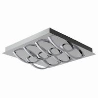 LED-Deckenleuchte Mancheste L: 41 cm dimmbar - Chromfarben/Opal, Basics, Kunststoff/Metall (41/41/8,5cm) - Näve