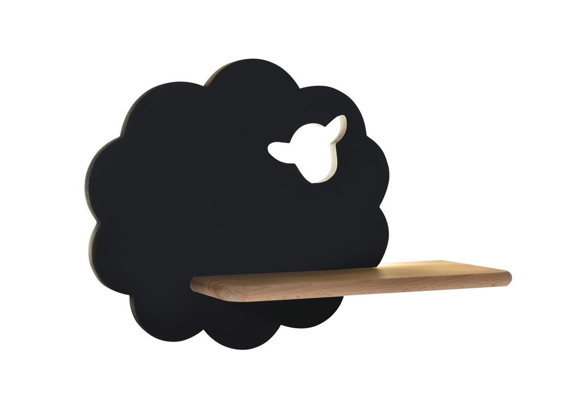 Kinderwandleuchte 21-84826 Sheep - Schwarz, Basics, Holz/Holzwerkstoff (36/12/24cm)