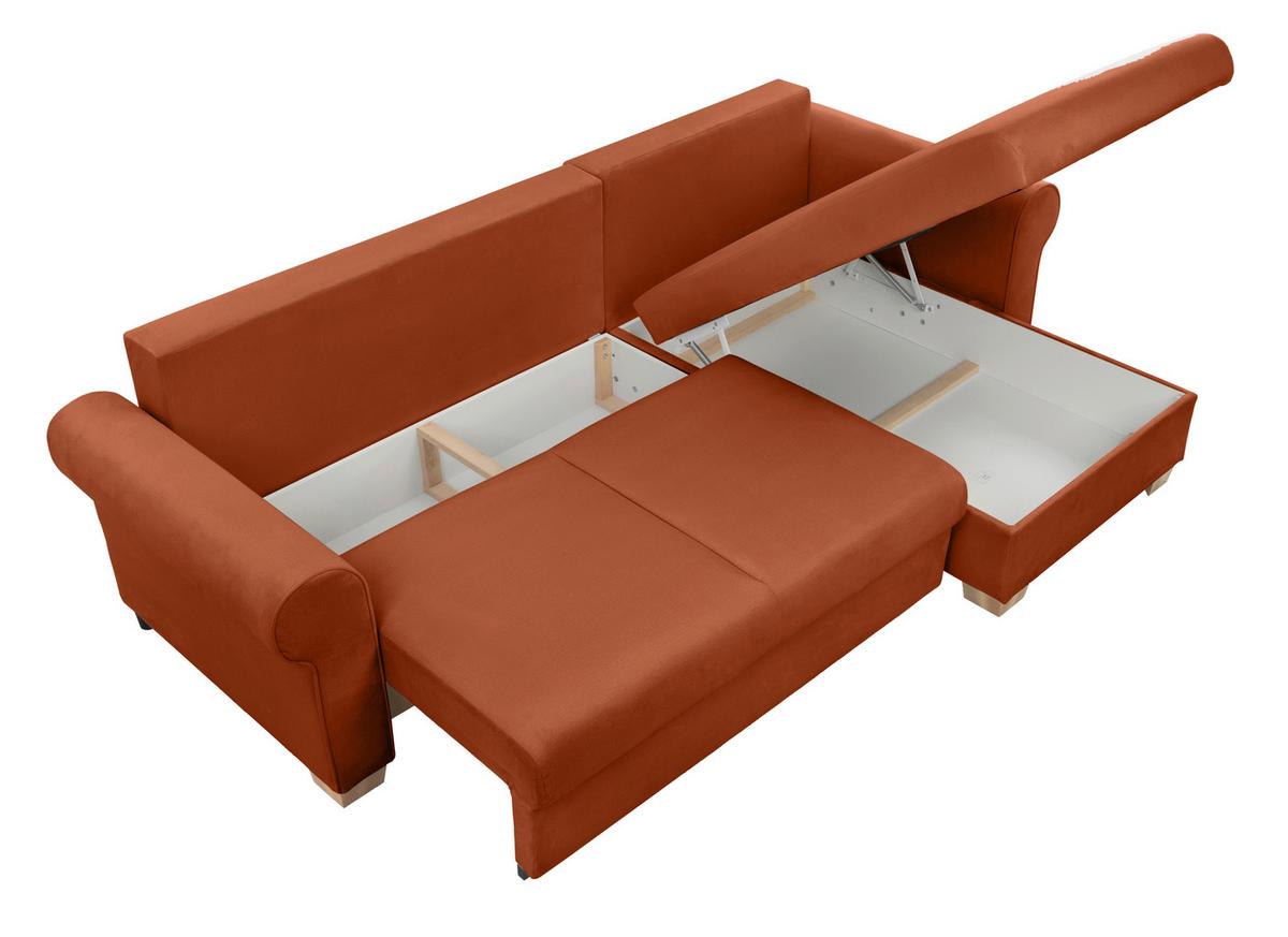 Ecksofa Arles Terracotta 39 S: 266x161 Cm - Buchefarben/Terracotta, Design, Textil (266/161cm) - MID.YOU