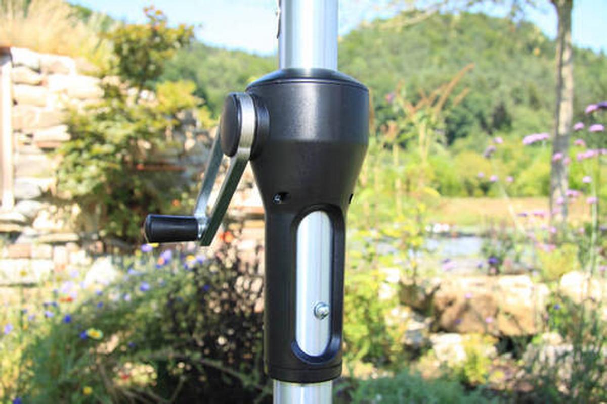 Sonnenschirm Acapole DM: 270 cm Anthrazit/Platinfarben - Platinfarben/Anthrazit, Basics, Textil/Metall (270cm) - Gardenson