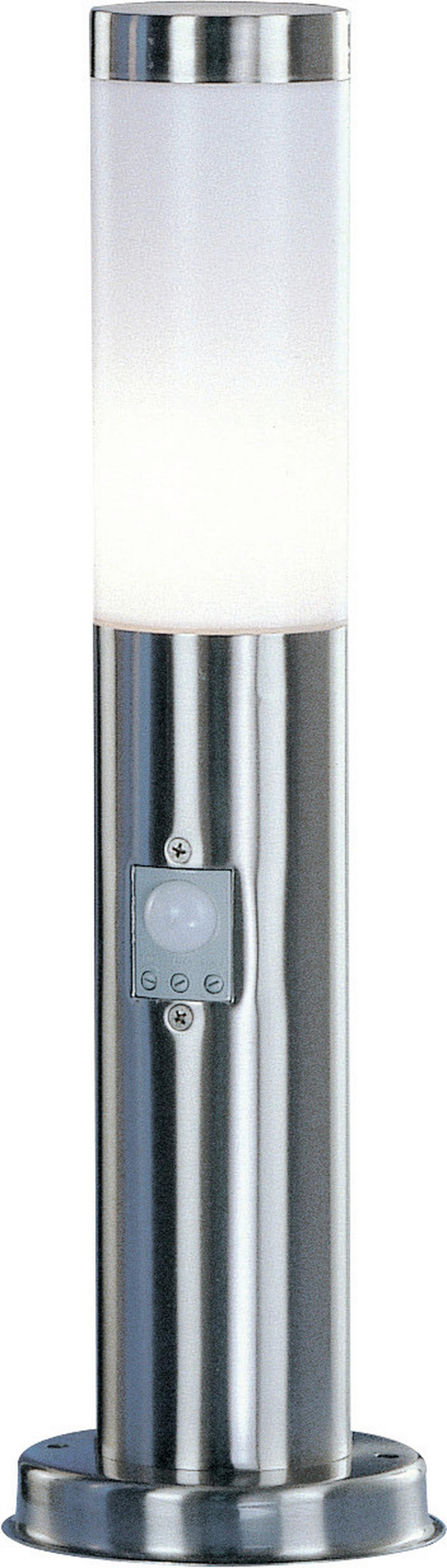 Außenleuchte Mit Bewegungsmelder 30 W - Edelstahlfarben/Opal, Basics, Kunststoff/Metall (12,7/45cm) - Globo