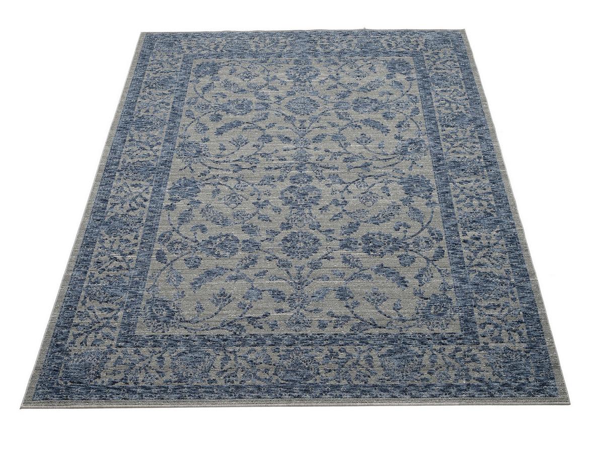 Webteppich Denver - Blau/Dunkelgrau, Design, Textil (65/130cm) - Musterring