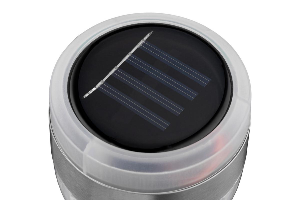 Solarleuchte Darina - Edelstahlfarben/Schwarz, Basics, Kunststoff/Metall (6/36,5cm) - Homezone