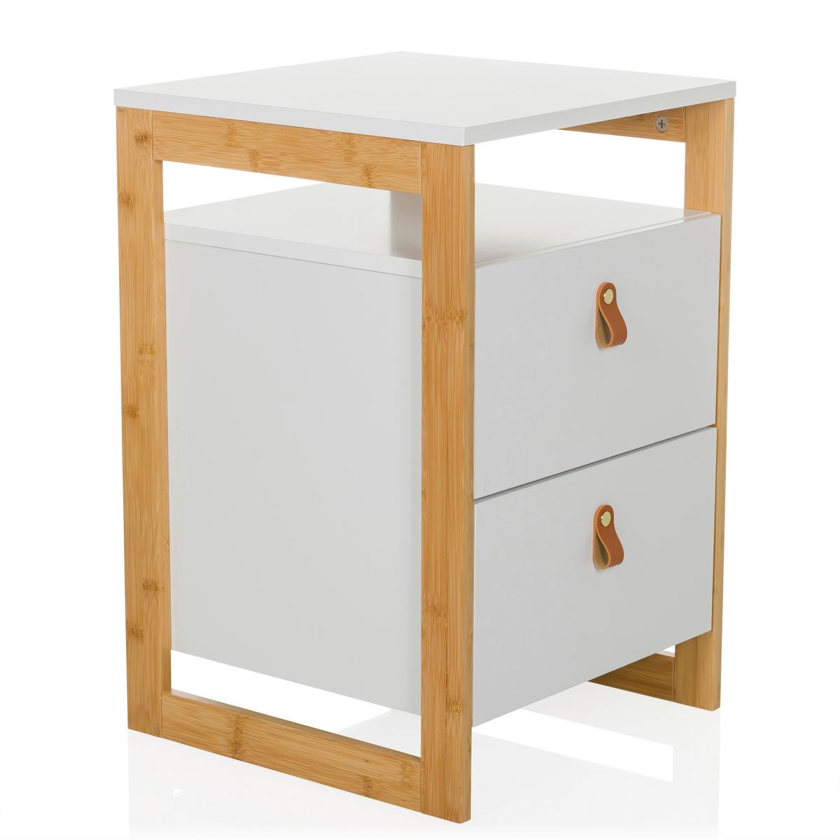 Beistelltisch Tarolo Weiß L: 40cm - Hellbraun/Weiß, MODERN, Holzwerkstoff (40/60/40cm) - MID.YOU