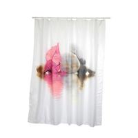 Duschvorhang in Rosa/Weiß Textil/Mischgewebe - Rosa, Basics, Textil (180/200cm) - Spirella