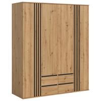 Drehtürenschrank Tofta Eiche Dekor/Anthrazit B: 160cm - Anthrazit/Eiche Artisan, ROMANTIK / LANDHAUS, Holzwerkstoff (160/192/56cm) - Livetastic