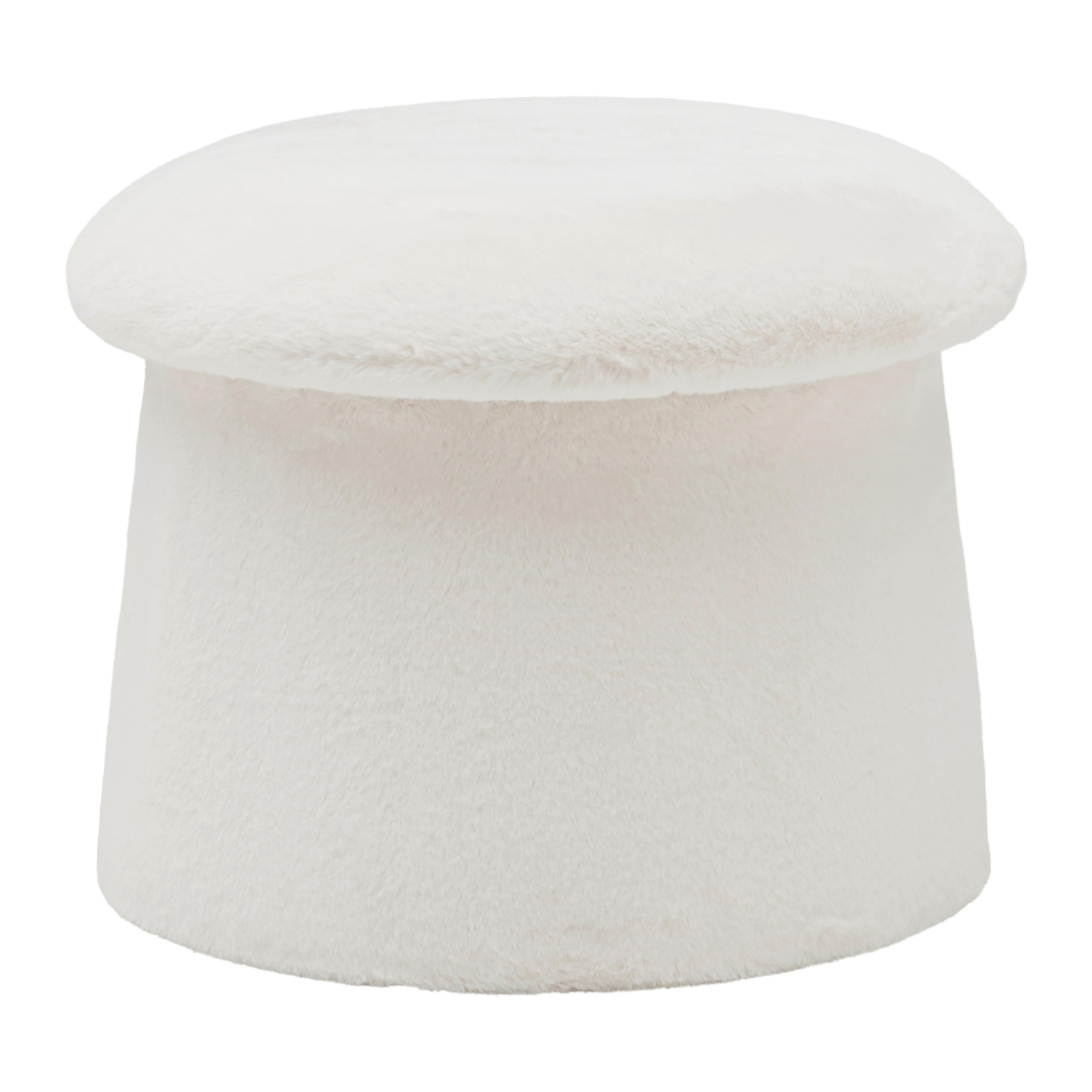 Taburet FUNGI -TREND- - sivohnedá, Romantik / Landhaus, kompozitné drevo/textil (51/39/51cm) - Premium Living