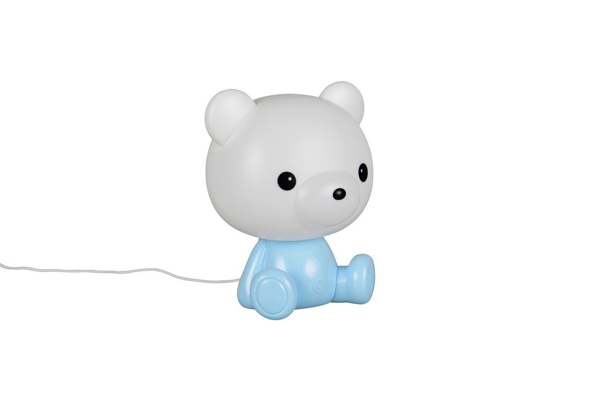 LED-Tischleuchte Cutie Weiß Hellblau B: 19 cm - Weiß/Hellblau, LIFESTYLE, Kunststoff (21/19/25,5cm)