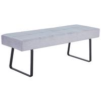 Sitzbank Tilos Ohne Lehne Samt Dunkelgrau, B: 140 Cm - Dunkelgrau/Schwarz, KONVENTIONELL, Textil/Metall (140/49/47cm) - MID.YOU