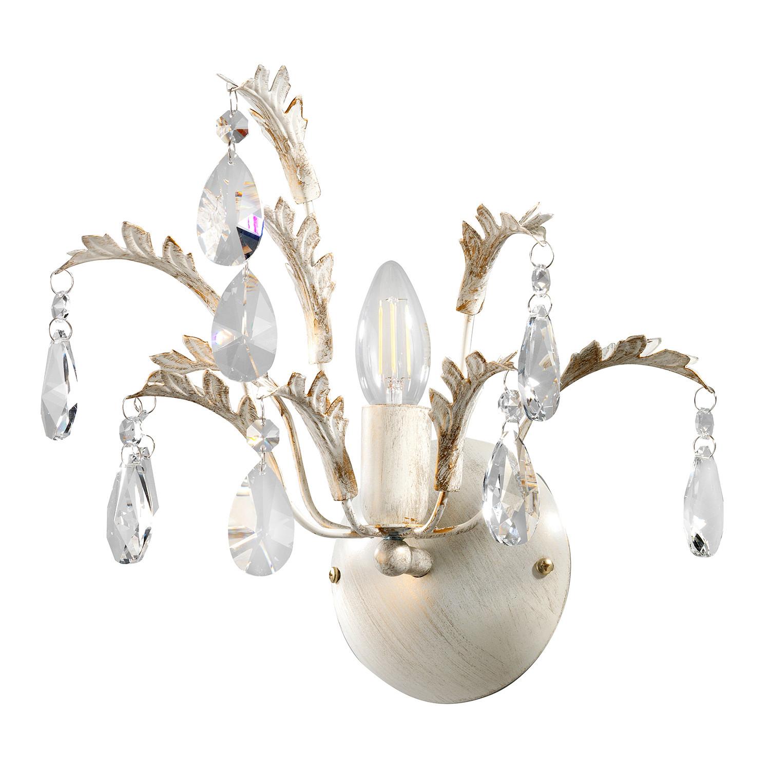 WANDLEUCHTE 4864/AP - Weiß, KONVENTIONELL, Glas/Metall (30/25cm)