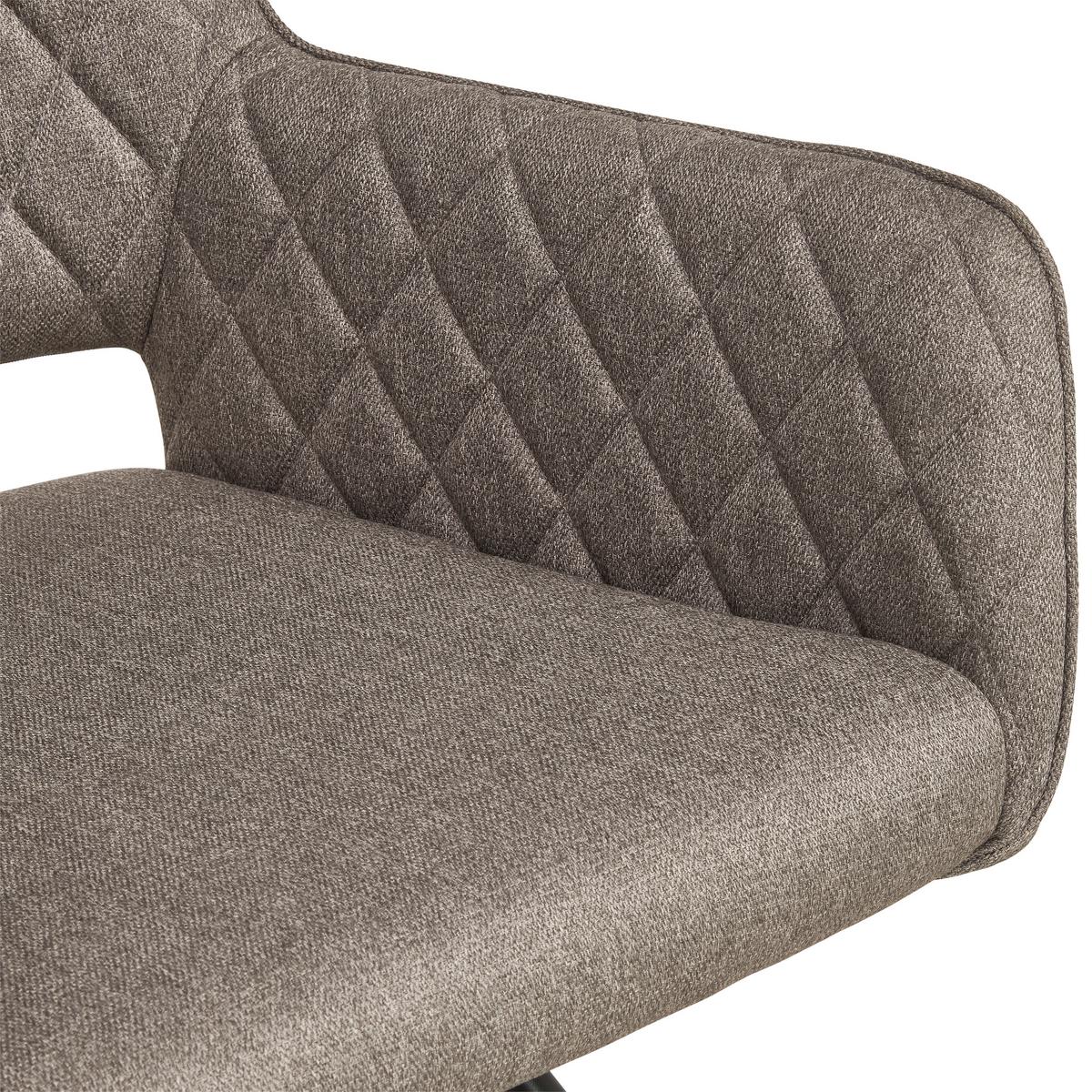 Armlehnstuhl Pam Hellgrau, Sitzfl. 360° Drehbar - Hellbraun/Schwarz, KONVENTIONELL, Holz/Textil (57/85.5/60cm) - MID.YOU