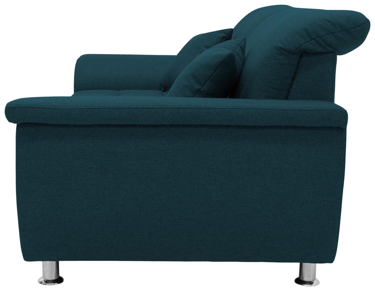 2-sitzer-sofa Franzi Armlehnen Petrol Webstoff - Chromfarben/Dunkelblau, KONVENTIONELL, Textil (190/81/97cm) - MID.YOU