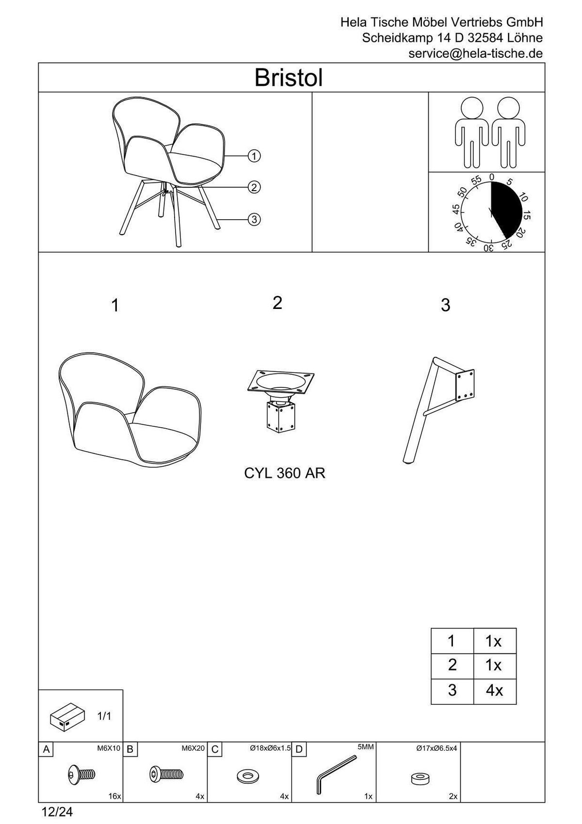 Armlehnstuhl-set Bristol S 2er-Set - Beige/Schwarz, MODERN, Textil/Metall (62/83/66cm) - MID.YOU
