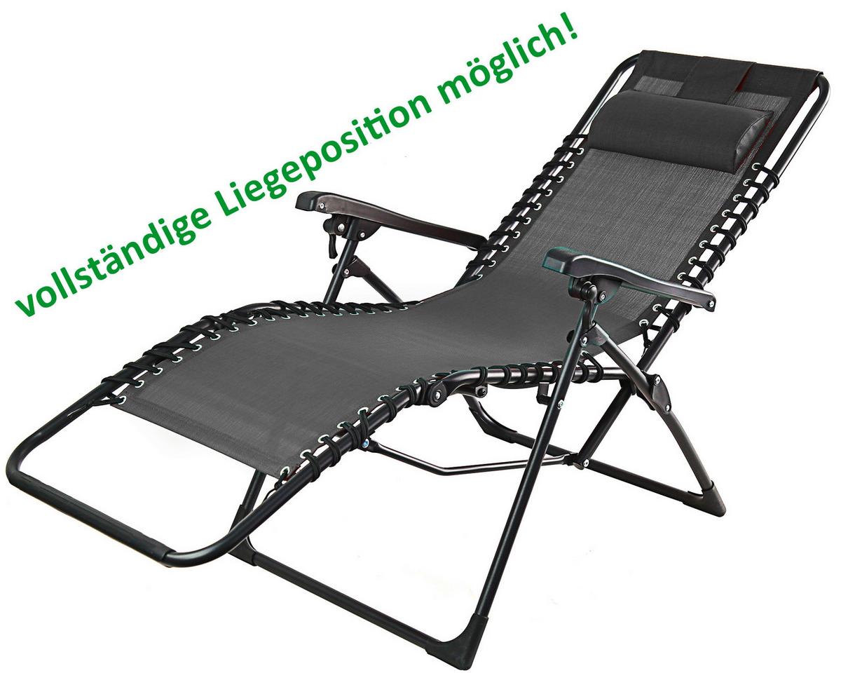 Bäderliege Relax Kunststoff Klappbar - Anthrazit, Basics, Kunststoff (84/109/65cm)