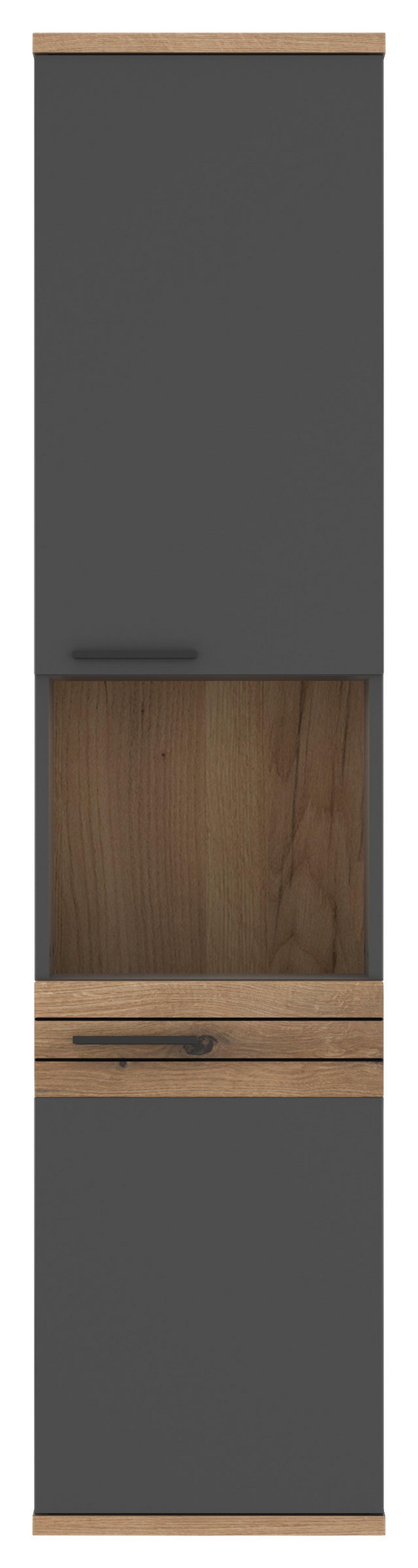 Badezimmer Cotia Cotlu Eiche Dekor/Anthrazit B: 180cm - Eichefarben/Anthrazit, MODERN, Holzwerkstoff (180/170/48cm) - James Wood