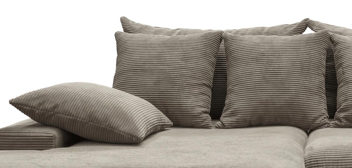 Ecksofa Avellino Graubraun S: 200/278 cm - Graubraun/Schwarz, MODERN, Textil (200/278cm) - Livetastic