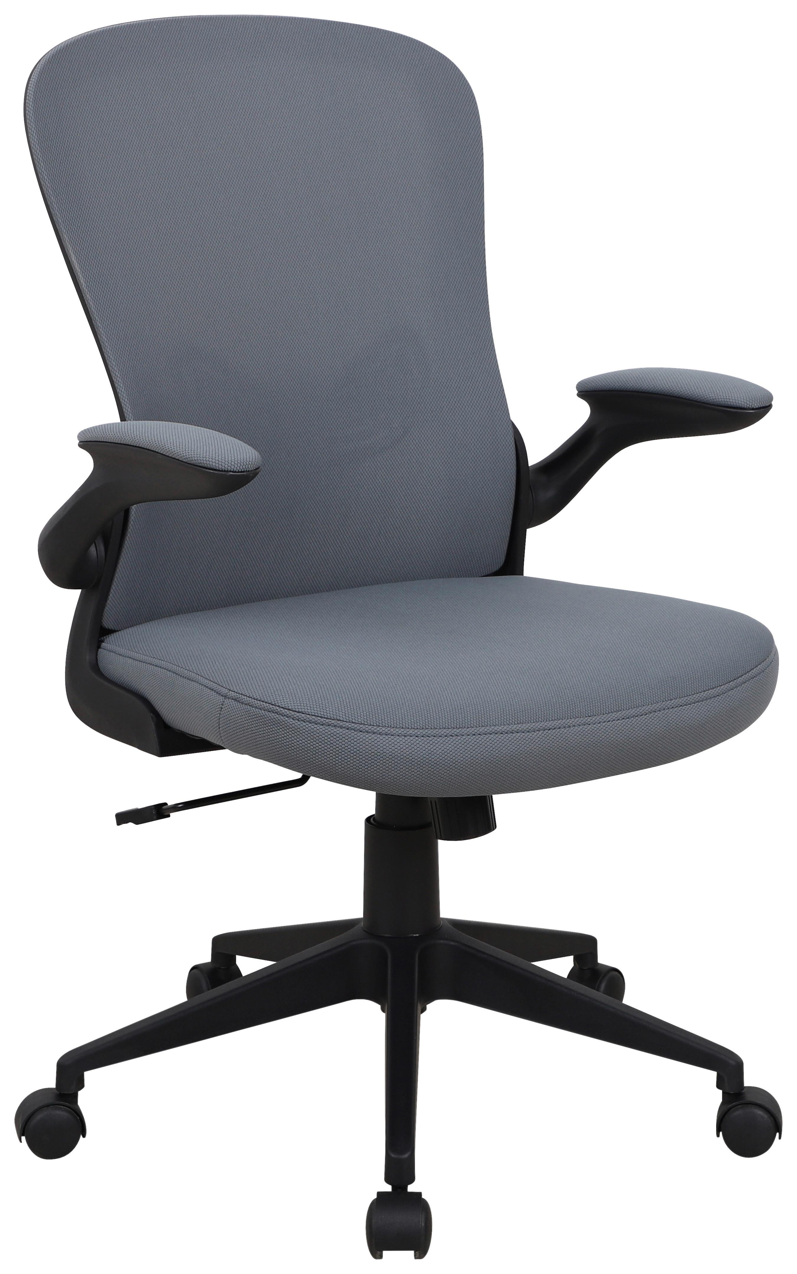 Bürostuhl Corinna Mit Armstützen Grau Bis 120 Kg - Schwarz/Grau, MODERN, Kunststoff/Textil (61/98,5/59cm) - MID.YOU