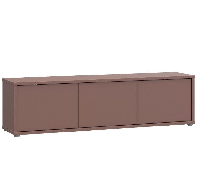 TV diel barva terracotta - barvy dubu/terracotta, Moderní, kompozitní dřevo (154,2/41,5/34,9cm)