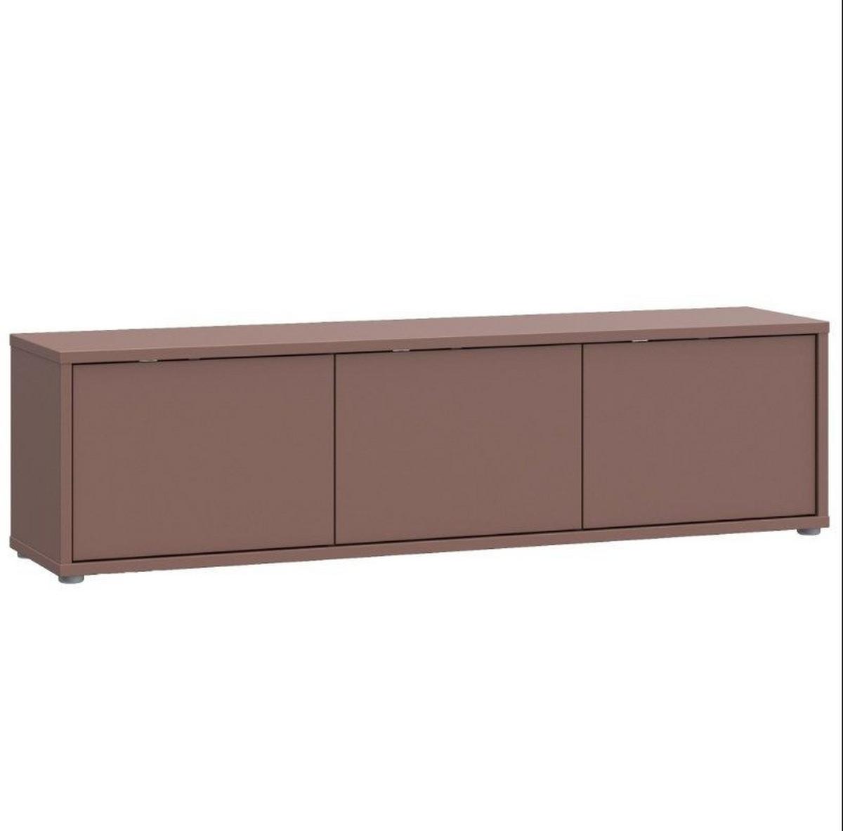 TV diel barva terracotta - barvy dubu/terracotta, Moderní, kompozitní dřevo (154,2/41,5/34,9cm)