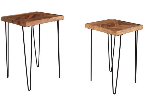 Couchtisch Industrial 2er Set - Schwarz/Braun, MODERN, Holz/Metall (40/40/58cm) Couchtisch Industrial 2er Set - Schwarz/Braun, MODERN, Holz/Metall (40/40/58cm)