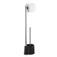 WC-Bürstengarnitur Avola Stehend Kunststoff/Metall - Silberfarben/Schwarz, KONVENTIONELL, Kunststoff/Metall (13/70/16cm) - Wenko