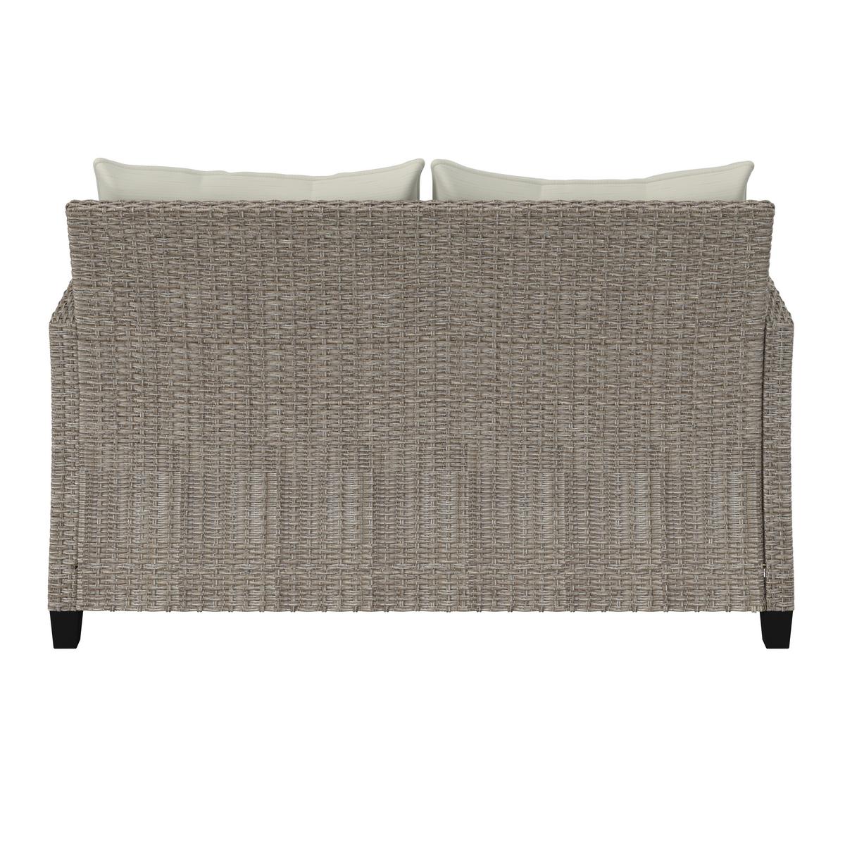 Loungegarnitur 4-Tlg. Kos Holz /Kunststoff/Metall mit Kissen - Beige/Creme, MODERN, Holzwerkstoff/Kunststoff - Luca Bessoni