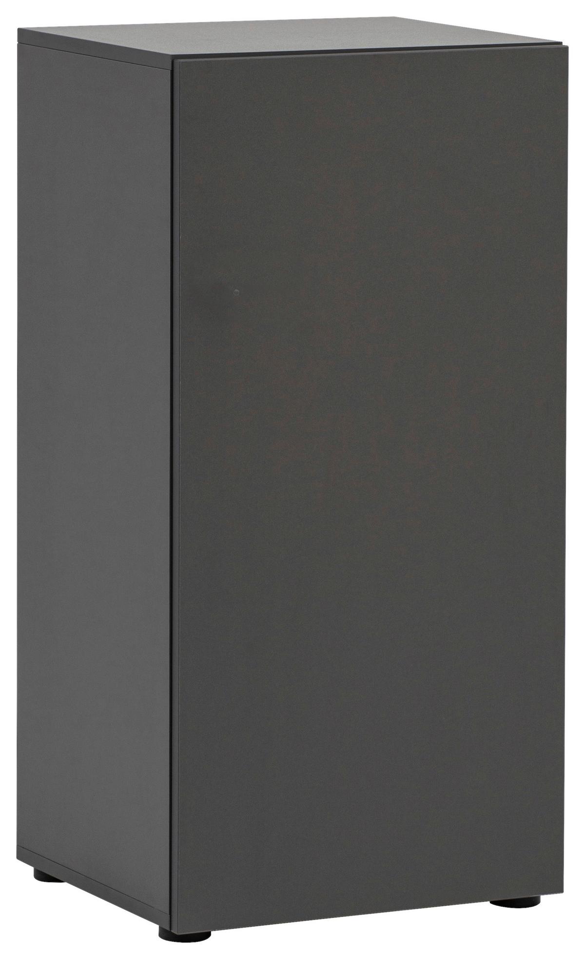 Spind Locked, Anthrazit B: 45,4 cm - Anthrazit/Weiß, Design, Holzwerkstoff (45,4/92,6/40,65cm) - MID.YOU