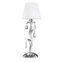 TISCHLEUCHTE 4865/L - Chromfarben/Weiß, KONVENTIONELL, Textil/Metall (16/45cm)