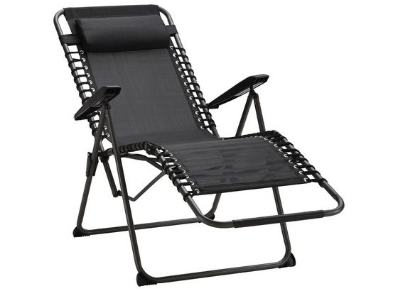 Zahradní Relaxační Židle London - šedá/černá, kov/textil (64,5/112/76/99/169cm) - Modern Living Zahradní Relaxační Židle London - šedá/černá, kov/textil (64,5/112/76/99/169cm) - Modern Living
