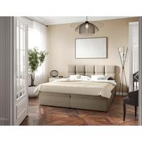 Boxbett Mit Topper & Bettkasten 160x200 Lorie - Beige/Schwarz, MODERN, Holz/Holzwerkstoff (160/200cm) - MID.YOU