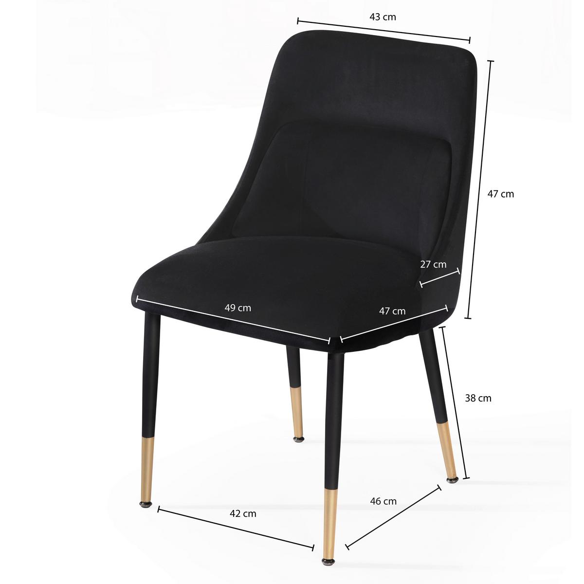 Židle černa/zlatá - černá/barvy zlata, Design, kov/textil (49/85/56cm) - Livetastic
