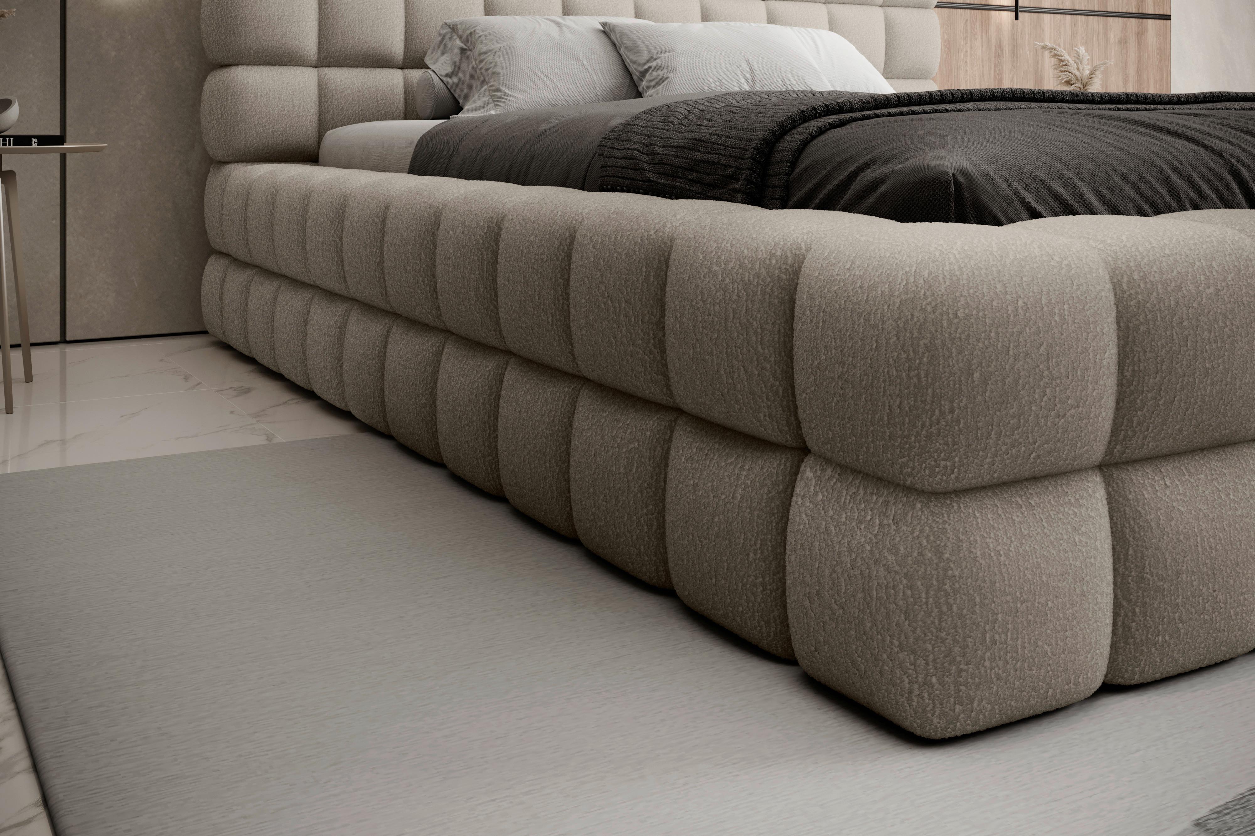 Polsterbett Dizzle Taupe Lf: 160x200 Cm - Taupe/Schwarz, MODERN, Holz/Textil (160/200cm) - MID.YOU