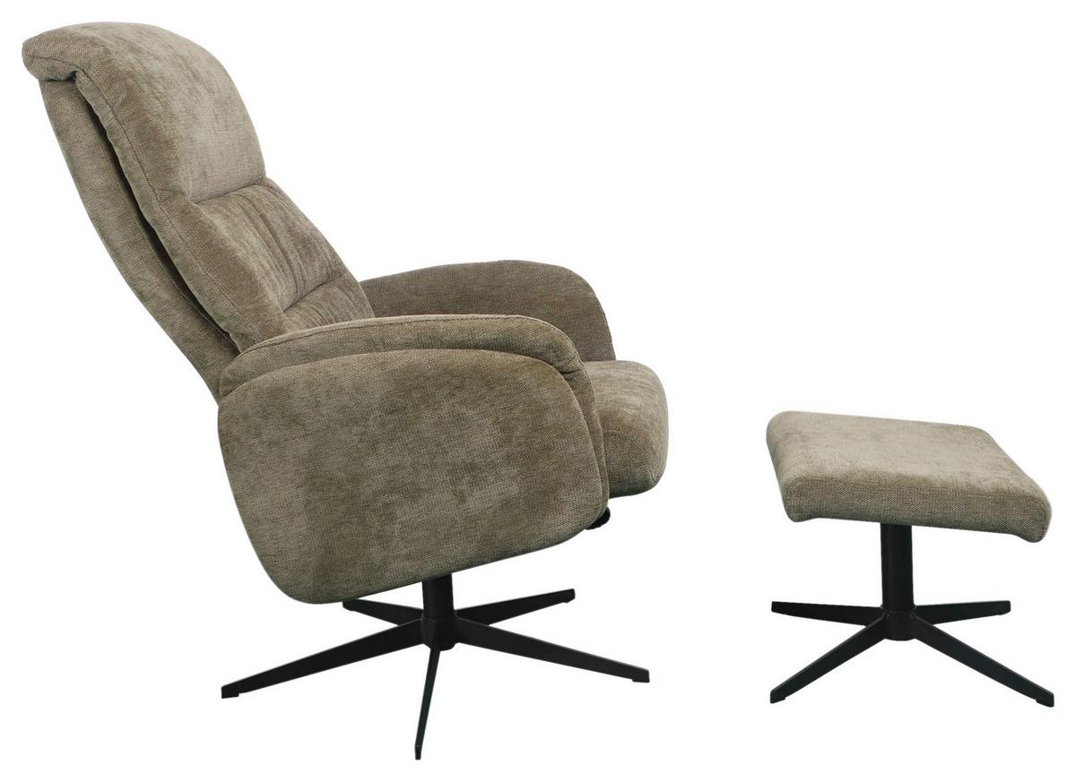 Relaxsessel Star Grün, 360° Drehbar - Schwarz/Grün, MODERN, Textil/Metall (72/95/110cm) - James Wood