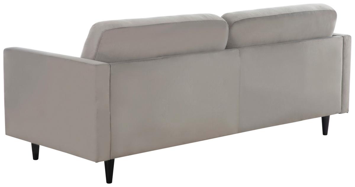 3-Sitzer-Sofa Janina Samt Grau - Schwarz/Grau, MODERN, Textil (211/88/89cm) - P & B