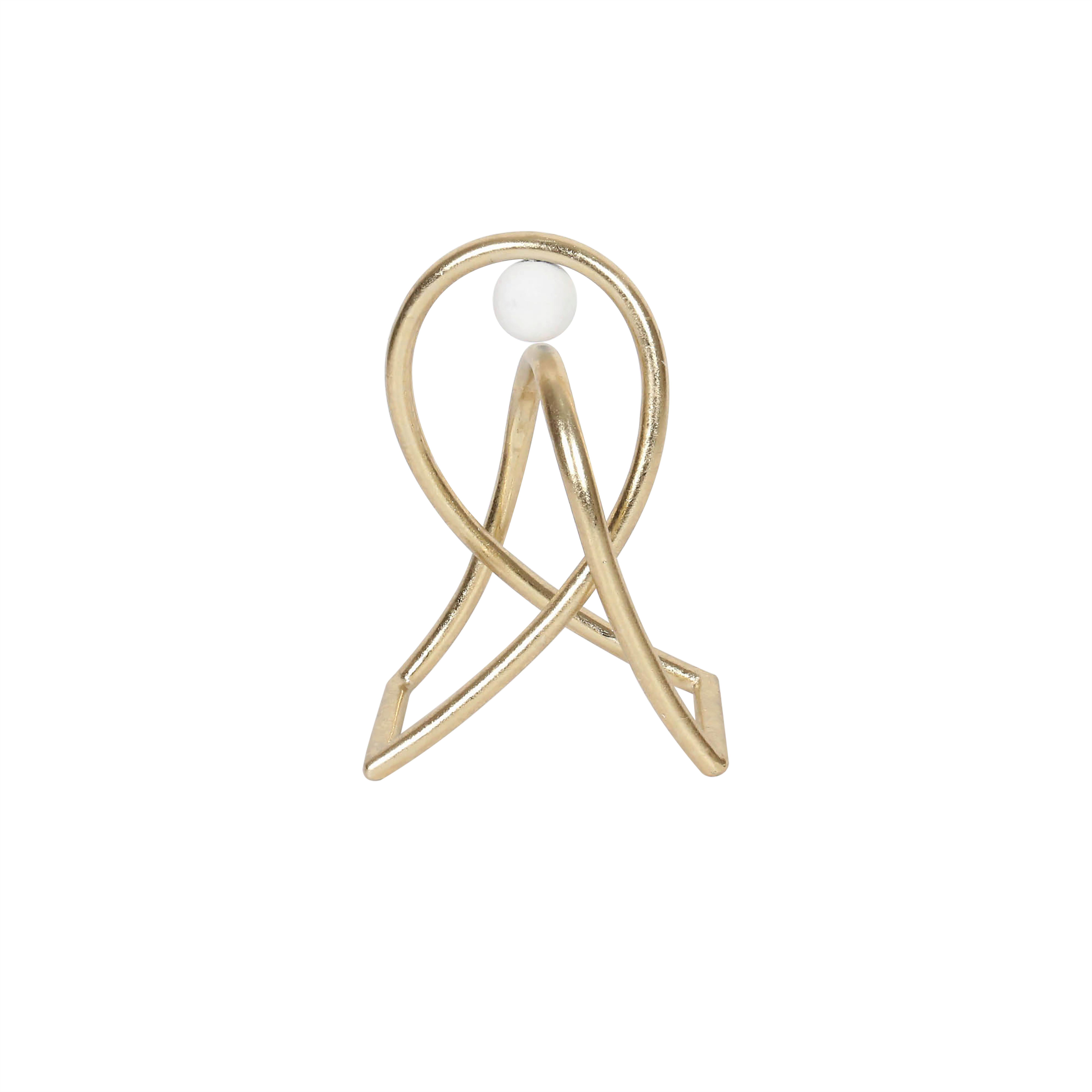 Skulptur Otto - Goldfarben/Weiß, KONVENTIONELL, Metall (20,5/15/30cm) - Luca Bessoni