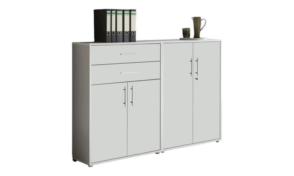 Aktenschrank Office Edition Grau/weiß, B: 168,8 Cm - Weiß/Grau, MODERN, Holzwerkstoff (168,8/113,6/33cm) - MID.YOU