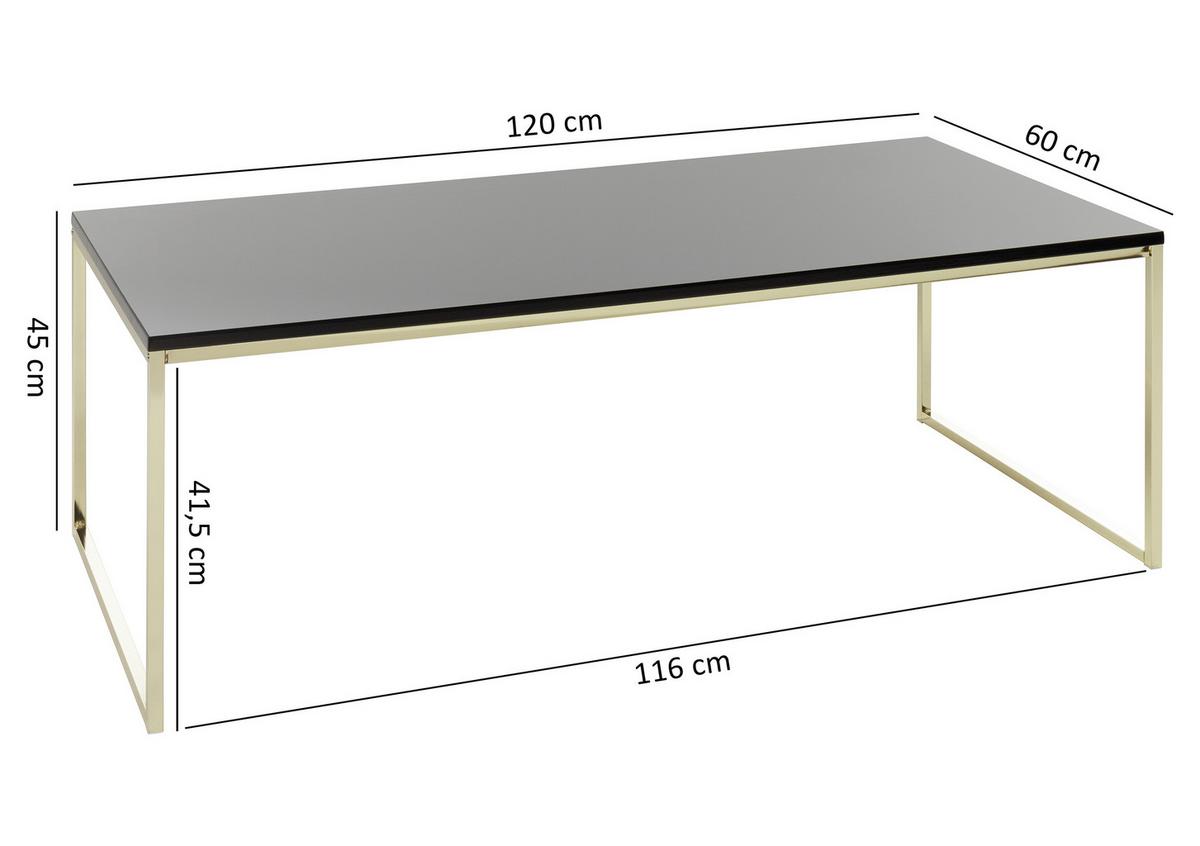 Konferenční stůl RIVA černý/zlatý - černá/barvy zlata, Design, kov/kompozitní dřevo (120/60/45cm) - MID.YOU
